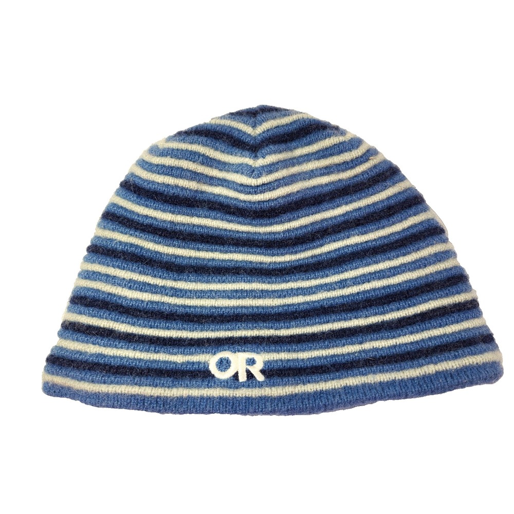 Outdoor Research‎ Blue Striped Wool Woven Beanie/Hat Gore-Tex Infinium Earband
